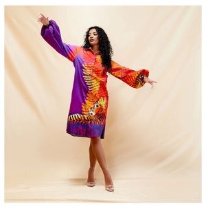 Sassy Jones The Alexus Shirt Dress - Royal Tigress (1X) NWT